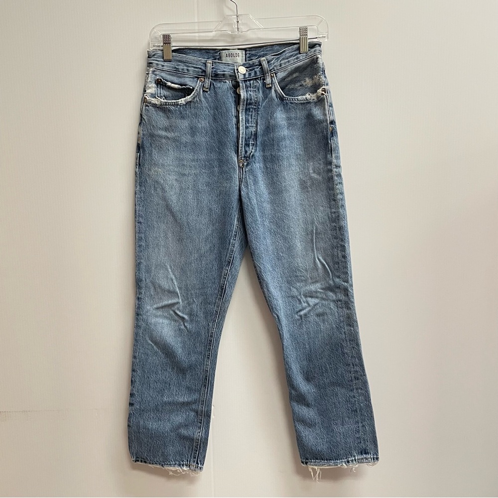 AGOLDE RILEY LIGHT WASH DENIM JEANS W BUTTON FLY SZ 27